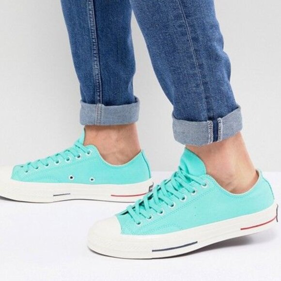Chuck Taylor Converse AllStar Low Top Sneakers 160495C Peppermint Men 8 Women 10 - Picture 1 of 16